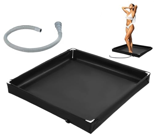 Platón De Ducha, Base Plegable Portátil Para Suelo De Ducha, Suministros De Baño Para Exteriores, Base De Baño Con Desagüe Para Senderismo, Camping, Caravanas Y Viajes
