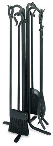 Pilgrim 18003 Forged Hearth Fireplace Tool Set Attrezzi per Camino, Metallo, Nero Opaco, 28/16 lb