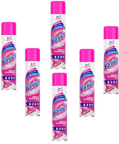 Vanish Power Schaum Teppichreiniger – Teppich Reinigungsmittel – Extra stark gegen Schmutz, schlechten Geruch & Staub – 6 x 650 ml
