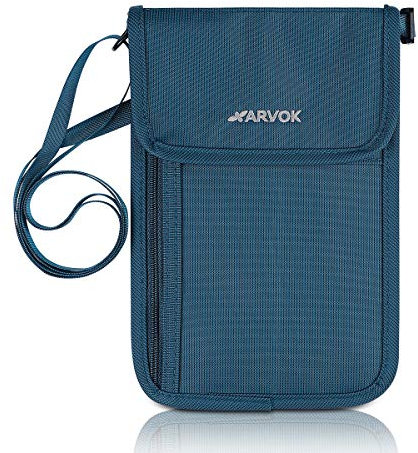 Arvok Brustbeutel Brusttasche mit RFID-Schutz für Damen und Herren, wasserdicht leichte Reisegeldbeutel Tasche Sicherheit Umhängegeldbeutel für Passport, Kreditkarten, Münzen und Reise Zubehör