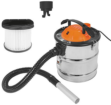 DELTAFOX Aspirador de Cenizas, Aspirador de Chimenea, Filtro de Cenizas - 1200 vatios - Potencia de aspiración 16 kPA - Depósito de Acero Inoxidable de 18 l
