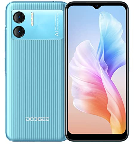 Android 12 mobiltelefon upplåst DOOGEE X98 Pro, 6,52 tum HD+ smartphone-skärm, Helio G25 Octa Core 4GB+64 GB (SD extern 1TB), 12 MP dubbel kamera, Dual SIM, GPS ansiktslåsning blå