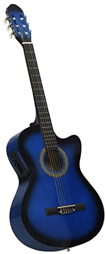 INLIFE Guitarra Western Cutaway con ecualizador y 6 cuerdas, azul, 2,55 kg, 70140