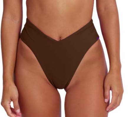 geluboao Bas de bikini sexy pour femme Coupe en V Coupe haute Maillot de bain taille haute Bas de maillot de bain