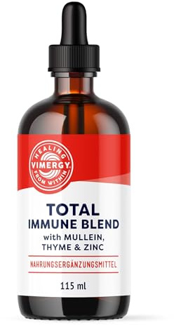 Vimergy Total Immune Blend– Fast-Absorbing – All-Season, Thyme, & Mullein Drops – Non-GMO, Vegan, 57 serv (115 ml)