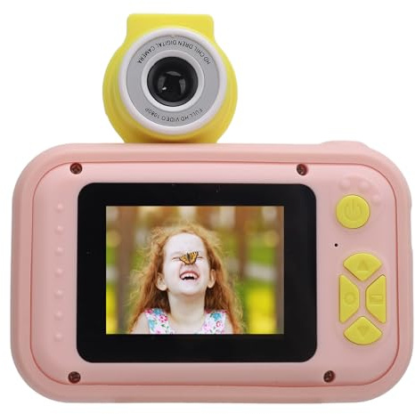 Barnkamera, 40 MP Flip-lins Digitalkamera Upp Till 32 GB (ingår ej) Rolig Videoinspelning för Småbarnskamera för Pojkar och Flickor (Rosa)