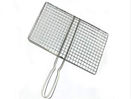 CekoCk Grill Basket,BBQ Grill Rack, Barbecue mesh Clip,Grilled Fish Clip with Handle Bar Bar Net Clip Stainless Steel Barbecue Accessories Barbecue Tool, Charcoal