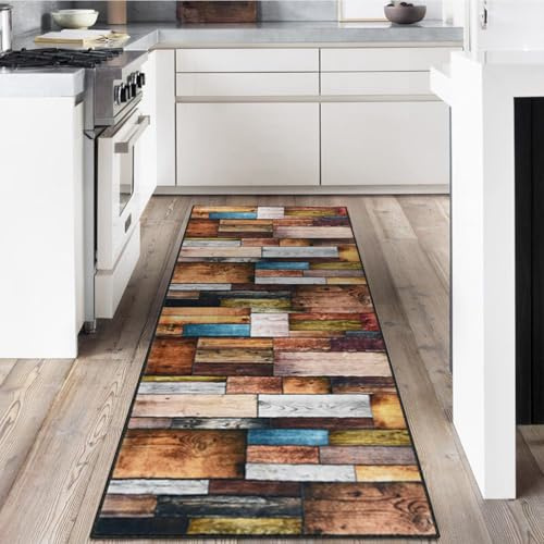 LYYK Läufer Flur 40x150cm, waschbarer Kurzflor Teppich mit rutschfestem Gummirücken Hochwertiger Küchenläufer für Eingangsbereich, Waschküche & Wohnhausflur