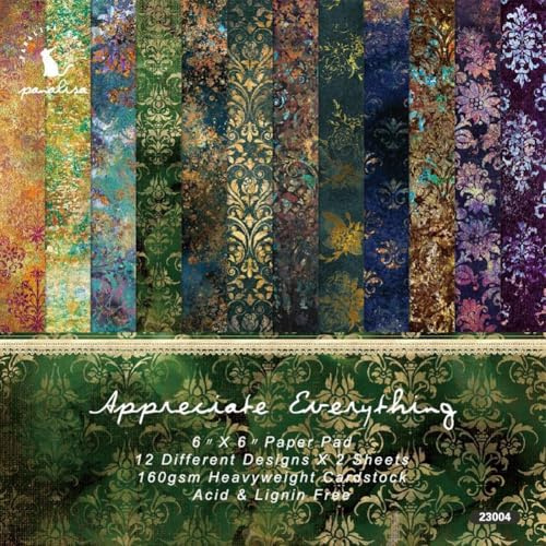 CRASPIRE 24pcs Vintage Pattern Scrapbooking Paper Origami Paper Colorful Paper 6×6 Prussian Blue Pattern Paper One Side Decorative Paper for Crafts for Diy Diary Background