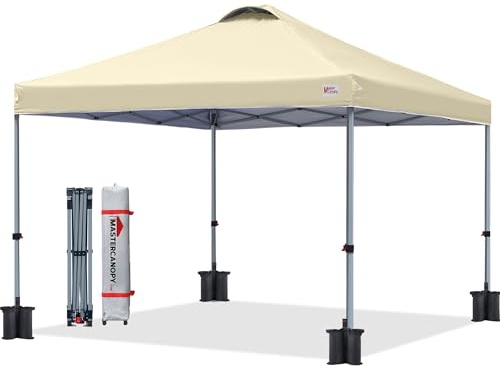 MASTERCANOPY Pop-up Gazebo Tent with Roller Bag (3x3M, Beige)