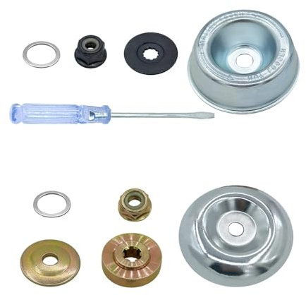 SENRISE Kit de 10 adaptadores de cuchilla para placa de empuje, arandela de placa de conductor, tuerca, destornillador, kit de mantenimiento compatible con Stihl FS120 FS130 200 250