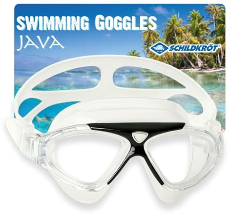 Schildkröt Máscara de Natación Java para Adultos, Gafas de Natación con Campo de Visión de 180°, Antivaho, Protección UV y Fácil Ajuste, para Triatlón, Aguas Abiertas y Entrenamiento