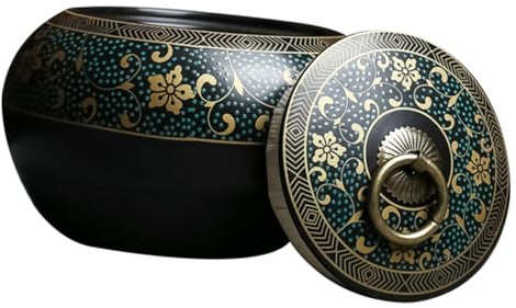 SMASOLO Barattolo Per Tè Domestico in Ceramica Con Coperchio Ermetico Contenitore Sigillante Per Foglie Sciolte e Bustine Design Semplice e Brillante Per Conservazione Efficiente e Decoraz