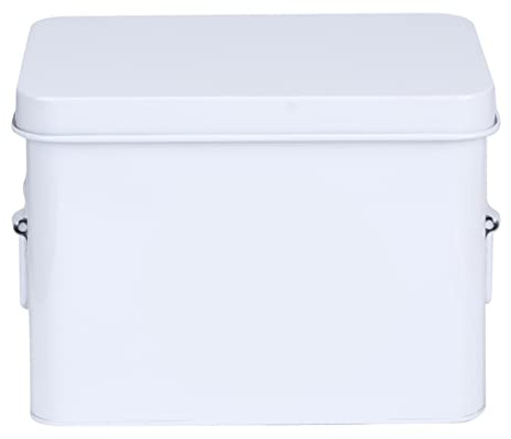 Mtlavishness 2 Layer Family Box Iron with Multiple Compartments Portable Handle for Home Pharmacy Outing 8x6.1x6.3 Inch White Storage Case