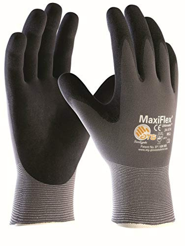 (3 Paar) ATG Handschuhe 34-874 Montagehandschuhe MaxiFlex Ultimate 3 x grau/schwarz 8