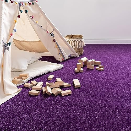 Steffensmeier Teppichboden Cambridge Young Meterware | Auslegware für Kinderzimmer Wohnzimmer Schlafzimmer | Lila, Größe: 400x500 cm