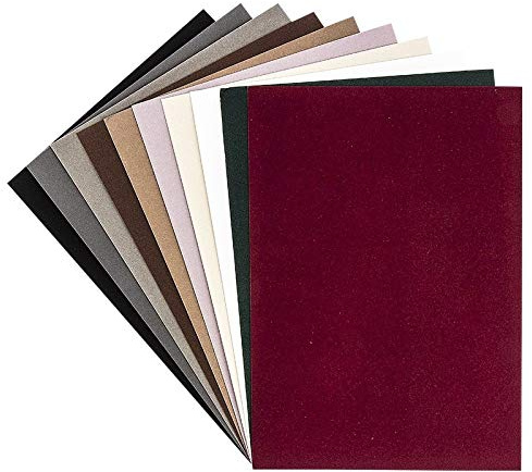 Ideen mit Herz Papel de terciopelo, papel decorativo, efecto cartón, 10 hojas, DIN A4, 200 g/m² (surtido de colores 1)