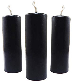 NKlaus 3x candele a colonna altezza rustica 95mm Ø 34mm candele a goccia in cera d'api nero 36366