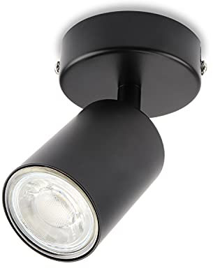 da LIGHT LED Deckenlampe 1-flammig, Dreh und Schwenkbar Deckenstrahler Spotleuchte Wandspot, GU10 (ohne Leuchenmittel) Retro/Vintage Deckenleuchte 230V Schwarz für Wohnzimmer Schlafzimmer Küchen