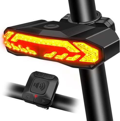 Turn Signals for Ebike, Bike Turn Signals, Bike Blinkers Front and Back, Bike Tail Light USB Rechargeable with Horn, IP65 Waterproof Anti-Theft Alarm, Auto On Off, for Bicycle,Ebike,Scooter