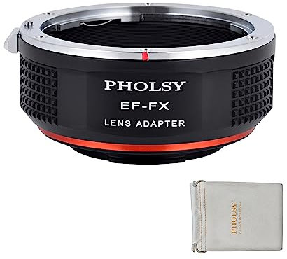 PHOLSY Adaptador de Objetivos Enfoque Manual EF a FX para Lente de Montura Canon EF EF-S y Cuerpo de Cámara Fujifilm X Montura, X-H2S, X-Pro3, X-T5, X-T4, X-T3, X-S20, X-S10, X-T30II, X-E4 etc.