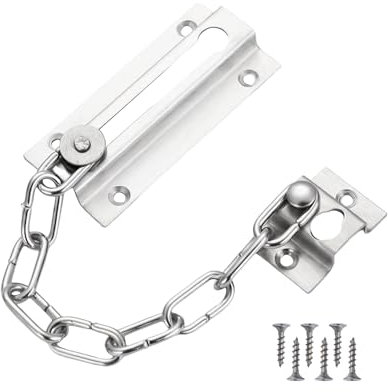 1 Piece Stainless Steel Door Chain Lock, Front Door Security Chain, Upvc Door Limiter, Anti-Theft Door Chain Lock, Security Chain Lock for Front Door, Interior Door, Upvc Door