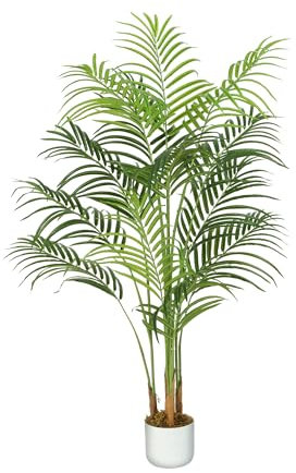 mcc direct Artificial Palm Tree, 120cm Tall Large Decorative Artificial Plant with Plastic Planter and Artificial Moss for House Bedroom Office Garden Store Decoration