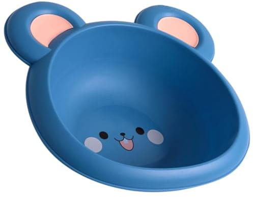 FUNNETOYU Bañera Infantil Portátil de Plástico Duradero Lavabo Multifuncional para Bebés con Diseño de Dibujos Animados Capacidad para Cara y Lavado Casa Color Azul