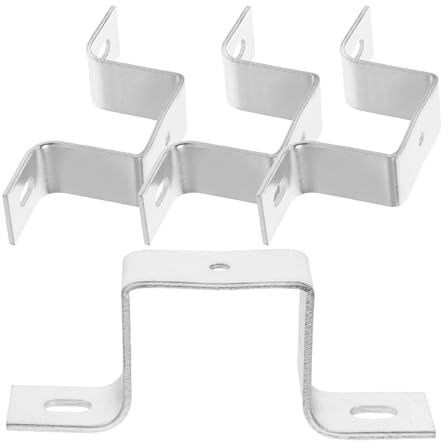 Zerodeko Support de Rail Plat en Acier Inoxydable Forme U M5 Lot de 4 Supports de Fixation pour Poteau de Clôture de Terrasse et Disjoncteurs Robuste pour Installation Industrielle