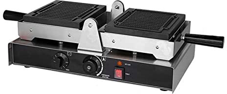 Gofrera Eléctrica, Termostato Regulable con Revestimiento Antiadherente 50~300℃ Plancha para Waffle, Waflera Profesional para Belga Gofres, Placas Profundas, Indicador Luminoso,Style1