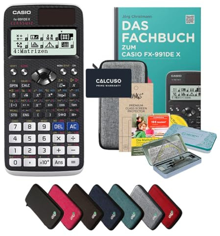 CALCUSO Streberpaket Hellgrau mit Taschenrechner Casio FX-991DE X