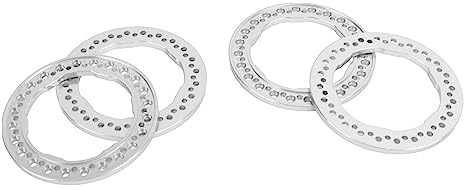 Ersättning yttre pärlringar, aluminiumlegering 1,9 tum 4 lätt att installera hjul pärlringar 1/10 RC (silver)