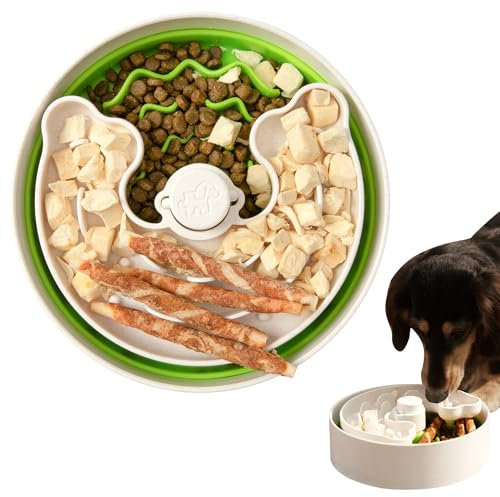 Puzzle Feeder Slow Dog Feeder für mittelgroße Hunde, Grün