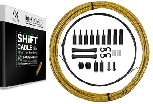 CNC Bike Shifter Cable Set for Shimano/SRAM,Road Bike Derailleur Cable，Gear Cable Housing Coated Braided & Teflon Inner line for Bicycle/Mountain Bike（Black/Gold/Silver/Titanium Silver）