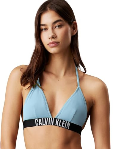 Calvin Klein Donna Top Bikini a Triangolo Imbottitura Estraibile, Blu (Skim Blue), S