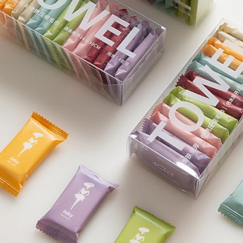 Asciugamani a forma di compresse, monouso, asciugamano pressato, salvaspazio, morbidi, assorbenti, rinfrescanti, salviettine umidificate, panni per la pulizia, 28 pezzi