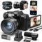 NBD Cámara Digital 5K 48MP Sensor CMOS 1/2.3, Video 5K/30fps y 4K/60fps, Pantalla IPS 3 180°, WiFi + Lente Gran Angular/Macro + Micrófono Externo Tarjeta 32GB + 2 Baterías(Negro)