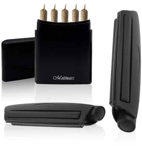 Matinaes joint drehmaschine.Hand Rollmaschine für Handzieher.100mm/78mm konische Drehmaschine mit joint case.Bietet Platz für 5 Zigaretten.Perfekte Drehhilfe für handgemachte Zigaretten und Joints