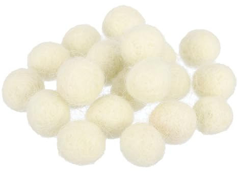 PATIKIL Palline Di Feltro Di Lana Perline Di Lana Feltro Pom 1cm 10mm Bianco Per Progetti Fai Da Te Artigianato Casa Confezione Da 20
