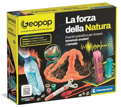 Clementoni x Geopop - La Forza della Natura, Gioco Scientifico per Bambini 10+ Anni per Scoprire Fenomeni Naturali e Costruire Vulcani, Made in Italy, Lingua Italiana, 19427