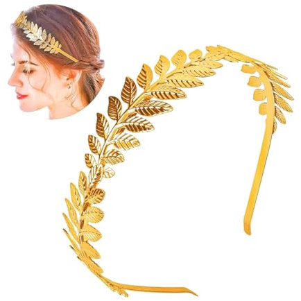 Couronne de feuilles romaines, bandeau doré grec pour filles, coiffe de mariée en feuille de laurier dorée, bandeau bohème