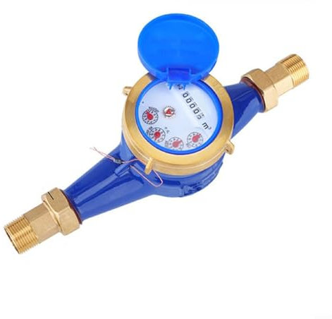 Feegow Compteur d'eau froide DN15 numérique avec connecteur en cuivre, compteur de débit d'eau pour jardin, maison, type sec
