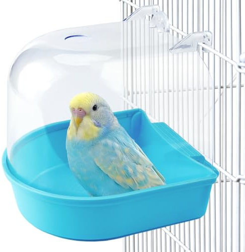 HO-SFSM Bagno per Uccelli Vasca Scatola,Vasca da Bagno Sospesa Forniture per Gabbie per Uccelli,per Piccoli Animali Canarino Budgies Pappagallo