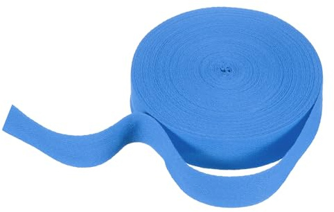 QUARKZMAN Nastro in Cotone Spigato 30mm x 21 Metri Nastro A Spina di Pesce Nastro A Bordo Obliquo per Fai da Te Cucito Confezione Regalo Blu