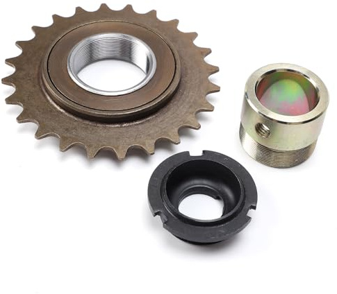 MasYosh Roue de Vélo à Vitesse Unique 24T, Roue Filetée en Acier pour Chaînes à une Vitesse de 1/2 Po 1/8 Po, avec Traitement de Finition Thermique de Précision CNC pour Vélos de
