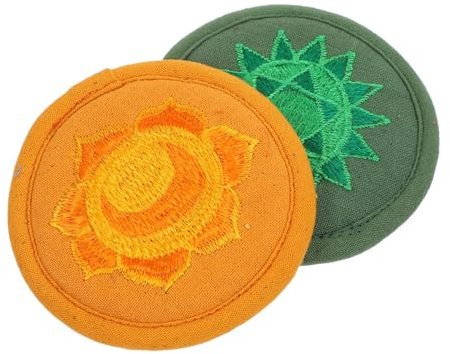 Mobestech Tappetino per Ciotola Sonora Buddista di Cotone Ricamato, Cuscino Rotondo per Meditazione, Design Compatto 2 Pezzi