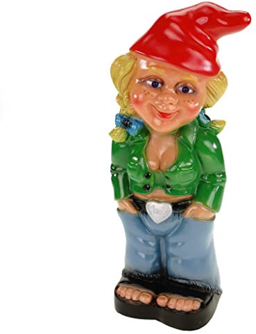Rakso 0941 Gartenzwerg Zwergenfrau aus bruchfestem PVC Zwerg Made in Germany Figur