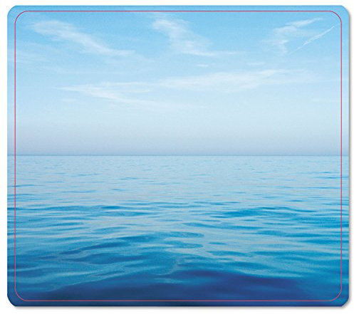 Fellowes Alfombrilla para ratón reciclada, Base de Goma Antideslizante, fácil de Limpiar, Fabricada con Materiales reciclados, Compatible con Ratones ópticos y láser, 228 x 203 x 2 mm, Océano Azul