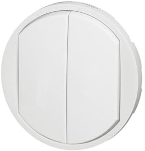 Legrand 068002 Enjoliveur Large Céliane pour Double Interrupteur, Va-et-vient ou Poussoir, Blanc