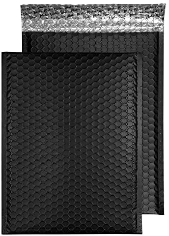 Blake Packaging - Black Bubble Mailers 320 x 240 mm - Pack of 100 - Micron 70 - Peel and Seal Mailing Bags - Small Business Supplies - Black Padded Envelopes for Shipping (MTB324)